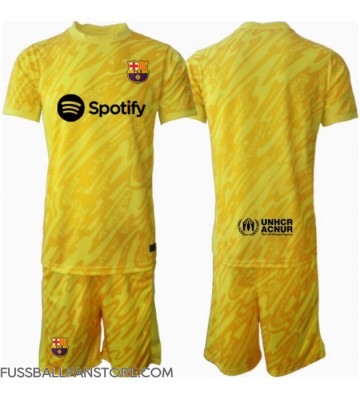 Barcelona Torwart Replik Heimtrikot Kinder 2024-25 Kurzarm (+ Kurze Hosen)